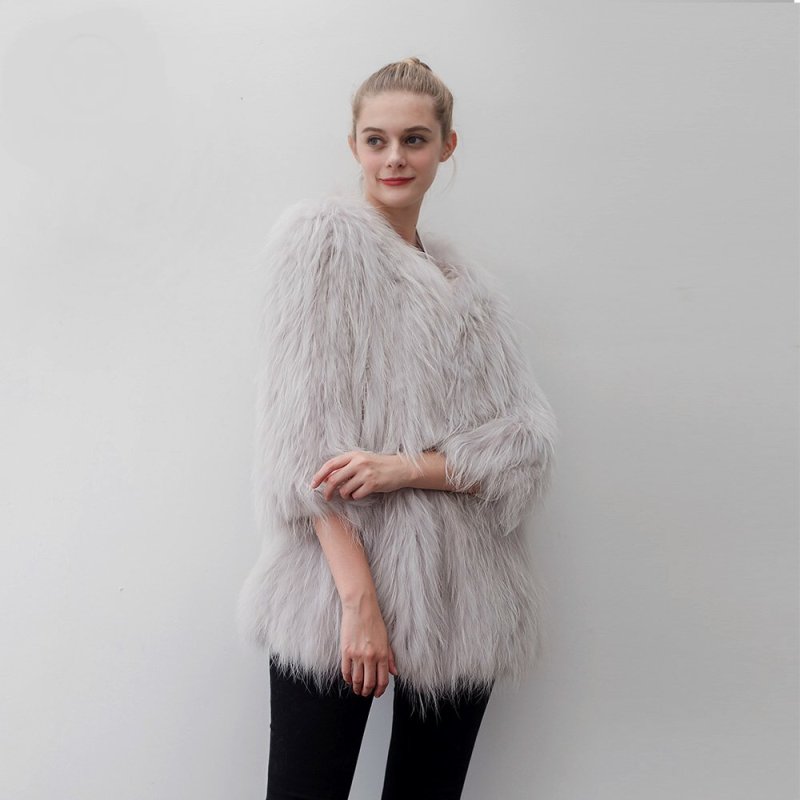 画像5: Women's Real Raccoon Fur Knitting Fur Coat リアルラクーンファーニットコート (5)