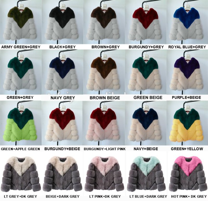 画像8: 2-tone Real Fox Fur Real Fur Coat ツートーン リアルフォックスファーコート ショート丈 ブロックスリーブ ボディストライプブロック ショートコート ジャケット 毛皮 (8)