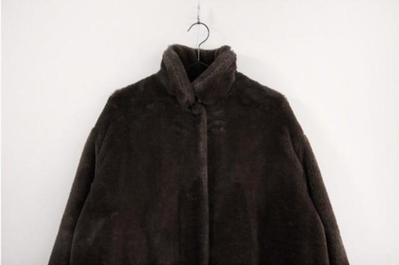 画像7:  women's  long paragraph fake fur coat plush fluffy coat jacket エコファーモコモコロングコート (7)