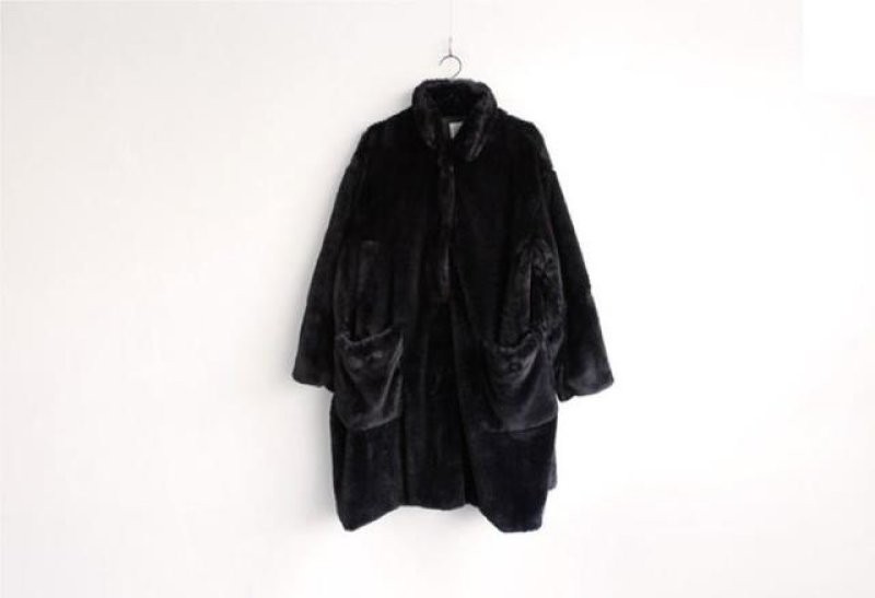 画像5:  women's  long paragraph fake fur coat plush fluffy coat jacket エコファーモコモコロングコート (5)