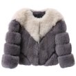 画像5: 2-tone Real Fox Fur Real Fur Coat ツートーン リアルフォックスファーコート ショート丈 ブロックスリーブ ボディストライプブロック ショートコート ジャケット 毛皮 (5)