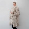 画像1: Women's Real Raccoon Fur Knitting Fur Coat Mix Color リアルラクーンファーニットコート (1)