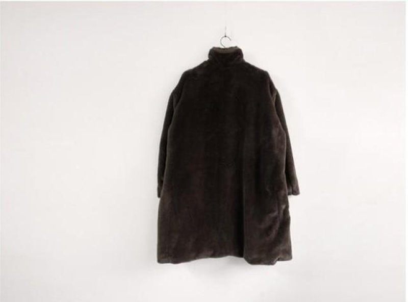 画像6:  women's  long paragraph fake fur coat plush fluffy coat jacket エコファーモコモコロングコート (6)