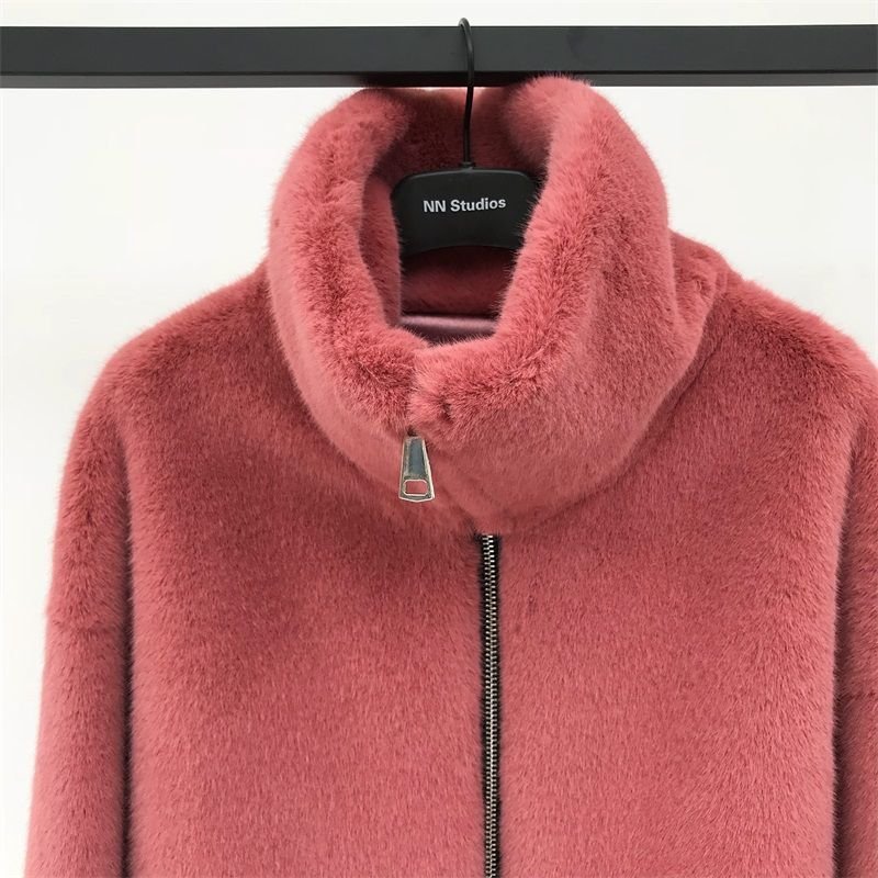 画像19:  women's fake fur Oversized blouson coat  jacket エコファーフェイクファーモコモコオーバーサイズブルゾン ジャケット コート (19)