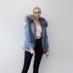 画像10: Real Fox Fur Real Fur Liner Denim Jeans Jacket Coat リアルフォックスフ&ライナー付デニムＧジャンコート (10)
