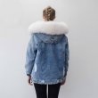 画像4: Real Fox Fur Real Fur Liner Denim Jeans Jacket Coat リアルフォックスフ&ライナー付デニムＧジャンコート (4)