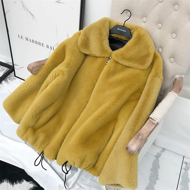 画像13:  women's fake fur Oversized blouson coat  jacket エコファーフェイクファーモコモコオーバーサイズブルゾン ジャケット コート (13)