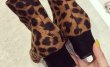 画像6: women's suede leopard print Martin boots side zipper boots レオパード　ヒョウ柄プリントブーツ ショートブーツ　ブーティ (6)