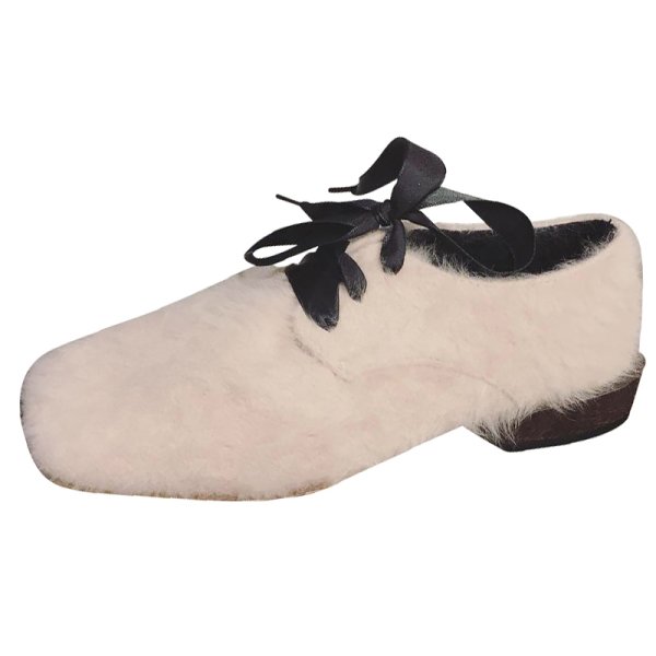 画像1: Women’s warm Mink plush Lace-up Flat Loafers flat shoesミンクファーレースアップフラットシューズ (1)