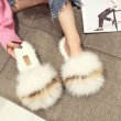 画像6: women's flat round head baotou half slippers rabbit fur fox fur slippers flip-flops 　フォックス＆ラビットファーサンダル　ミュールスリッパ (6)