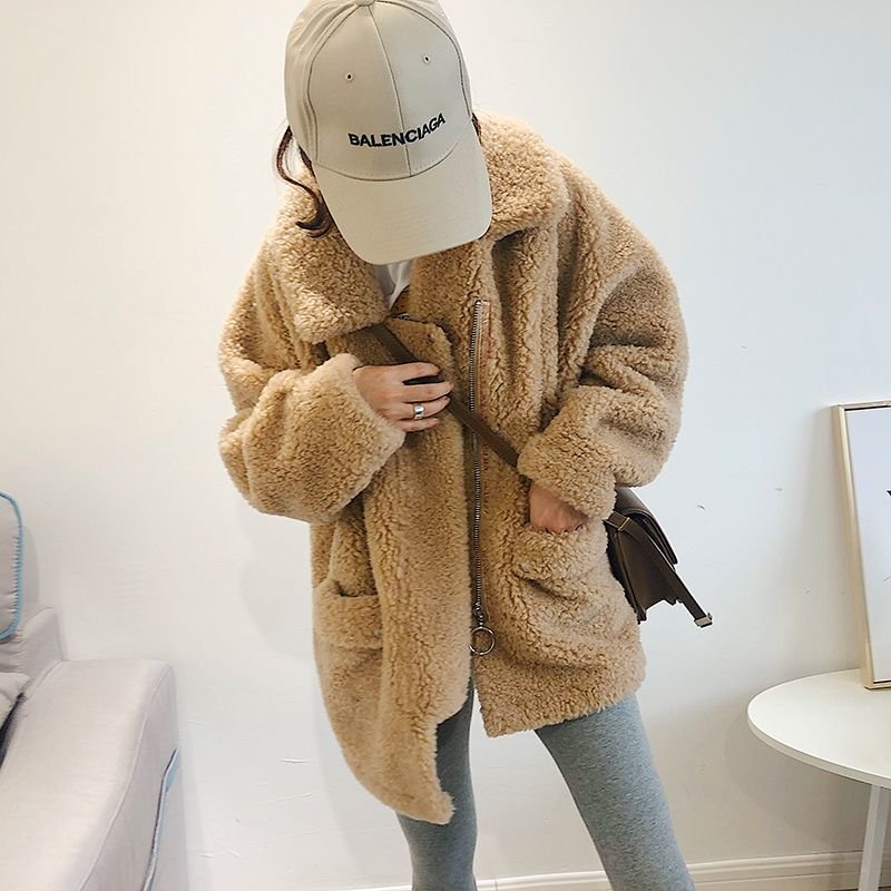 画像4: loose lamb sheep shearing fluffy fur coat  jacket シープスキンオーバーサイズコート ジャケット (4)