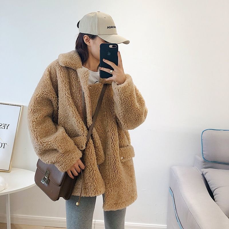 画像5: loose lamb sheep shearing fluffy fur coat  jacket シープスキンオーバーサイズコート ジャケット (5)