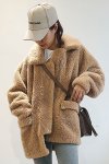 画像3: loose lamb sheep shearing fluffy fur coat  jacket　シープスキンオーバーサイズコート　ジャケット (3)