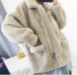 画像2: loose lamb sheep shearing fluffy fur coat  jacket　シープスキンオーバーサイズコート　ジャケット (2)