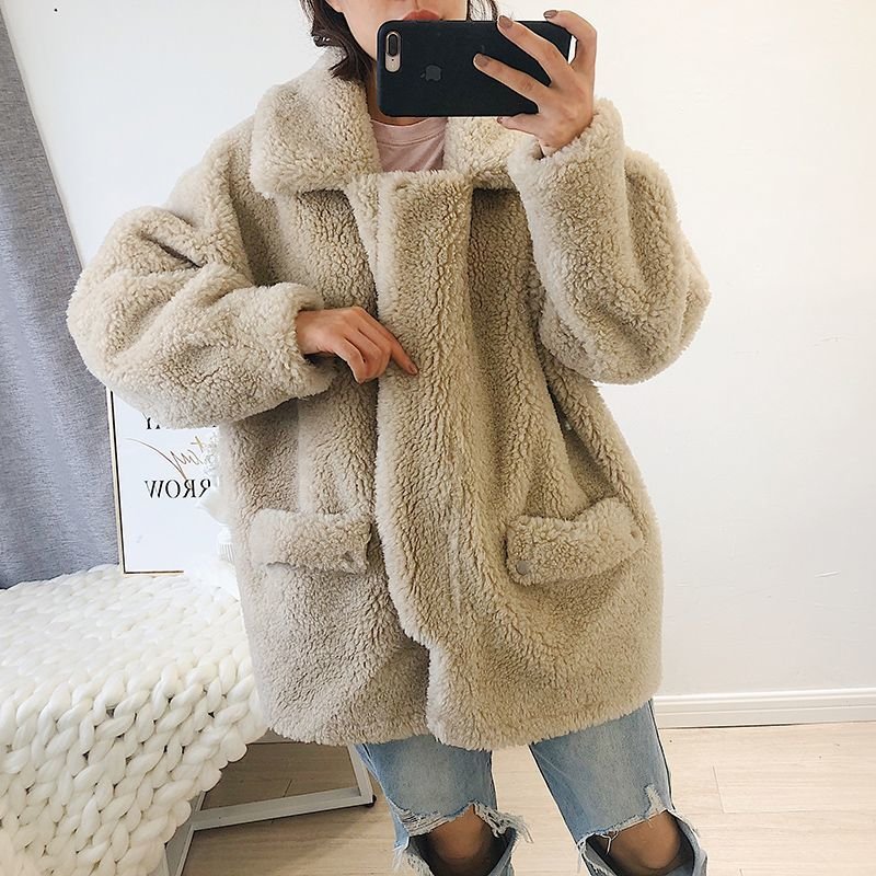 画像6: loose lamb sheep shearing fluffy fur coat  jacket シープスキンオーバーサイズコート ジャケット (6)