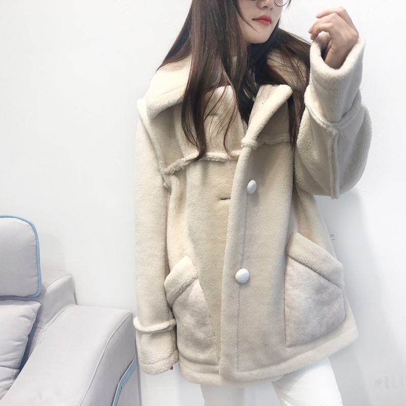 画像4: sheep shearing stitching Haining fur coat  jacket　シープスキンステッチコート　ジャケット (4)