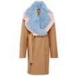 画像2: women’s  luxury fur collar camel double-faced coat jacket　リアルフォックス＆シープスキンファー襟付コート　ジャケット (2)