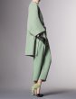 画像3: women’s   light green long section large pocket loose  wool warm coatシンプルノーカラーライムグリーンコート　ジャケット (3)