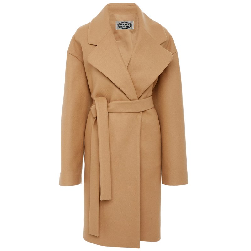 画像4: women’s  luxury fur collar camel double-faced coat jacket リアルフォックス&シープスキンファー襟付コート ジャケット (4)