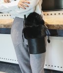 画像2: Small with fur plush bucket tote shoulder Messenger bagファー付トート　ショルダースモールハンドバッグ (2)