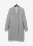 画像11: women’s wool  Simple style V neck long coat シンプルVネックロングコート　ジャケット (11)