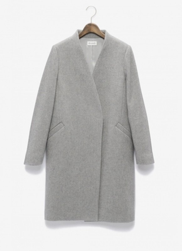 画像11: women’s wool  Simple style V neck long coat シンプルVネックロングコート　ジャケット (11)