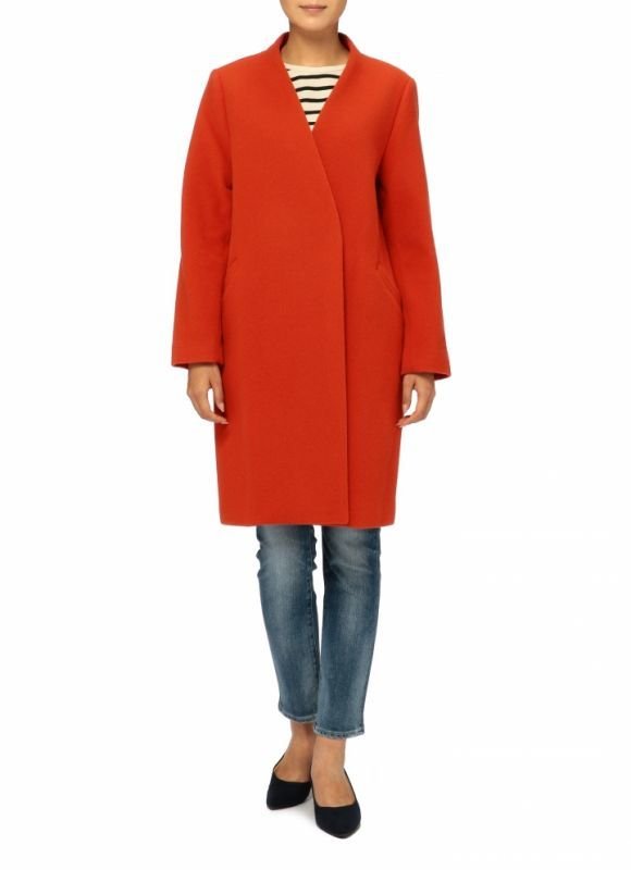 画像5: women’s wool  Simple style V neck long coat シンプルVネックロングコート　ジャケット (5)