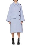 画像1: women’s asymmetric jacket single-breasted large pocket wool long coat アシンメトリ大きなポケットがポイントのロングコート　ジャケット (1)