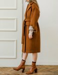 画像4: women’s Dropped Shoulder Sleeve buckle belt long coat バックルベルトロングコート　ジャケット (4)
