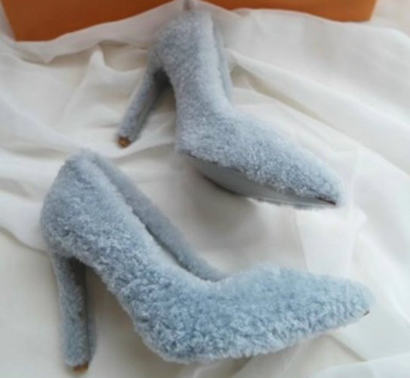 画像2: Women’s  sheep fur Pumps shoes Suzie Line Pumps Rumfer ラムシープスキンファーふんわりハイヒールパンプス シューズ (2)