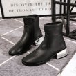 画像2: women's ankle boots Martin boots シルバーメタリックヒールショートブーツ　ブーティ (2)