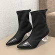 画像8: women's crystal heeled ankle socks boots クリスタルヒールソックスショートブーツ　ブーティ (8)