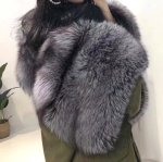 画像8: Women's Real Silver & Red Fox Fur Military Down Angel Wing Coat  リアルシルバーフォックスファー ミリタリー アーミー モッズ ダウン エンジェルウィング コート (8)