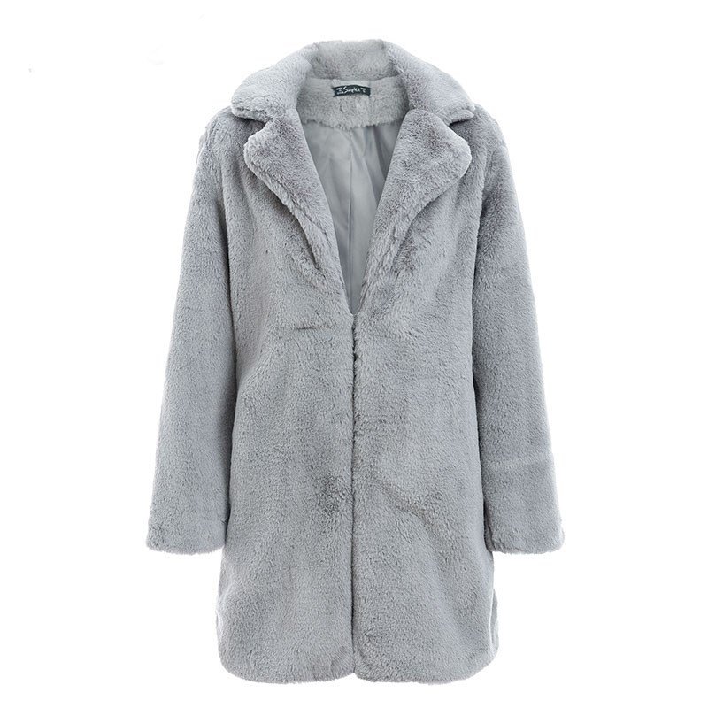 画像7: Women's Faux Eco Rabbit Fur Jacket Coat  エコファーテーラードジャケット型コート (7)