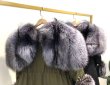 画像9: Women's Real Silver & Red Fox Fur Military Down Angel Wing Coat  リアルシルバーフォックスファー ミリタリー アーミー モッズ ダウン エンジェルウィング コート (9)
