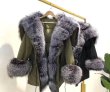 画像10: Women's Real Silver & Red Fox Fur Military Down Angel Wing Coat  リアルシルバーフォックスファー ミリタリー アーミー モッズ ダウン エンジェルウィング コート (10)