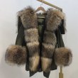 画像15: Women's Real Silver & Red Fox Fur Military Down Angel Wing Coat  リアルシルバーフォックスファー ミリタリー アーミー モッズ ダウン エンジェルウィング コート (15)