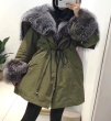 画像7: Women's Real Silver & Red Fox Fur Military Down Angel Wing Coat  リアルシルバーフォックスファー ミリタリー アーミー モッズ ダウン エンジェルウィング コート (7)