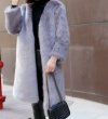 画像8: Women's eco fur fox fur long Coat  エコファーVネックロングコート (8)