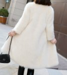 画像5: Women's eco fur fox fur long Coat  エコファーVネックロングコート (5)