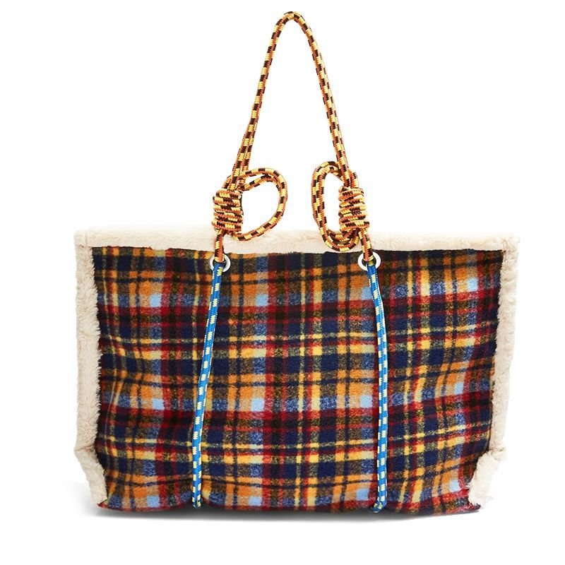 画像5: ブランケット ボア ムートン フェイクシープスキン ロープトートバッグ Blanket Rope Tote Bag ペットバッグ (5)