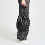画像1: layer leather small design tote  shoulder Bag 本革レザーパール＆チェーンストラップミニトートショルダーバッグ (1)