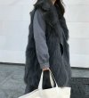 画像10: Women's Real fox fur Suit collar Party overcoming Windbreaker fur coat リアルフォックスファーミリタリーアーミーモッズロング4パターン着用可能なコート (10)