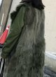 画像7: Women's Real fox fur Suit collar Party overcoming Windbreaker fur coat リアルフォックスファーミリタリーアーミーモッズロング4パターン着用可能なコート (7)