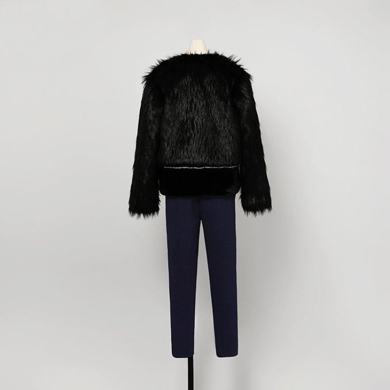 画像4: Women's fox fur coat pants suit   フォックス&ミンクファージャケット&パンツ セット (4)