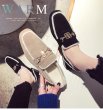 画像3: Women’s fur plus velvet leather frosted square head flat shoesフラット金具付スエードレザーパンプスローファー　 バレーシューズ (3)