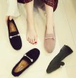 画像4: Women’s fur flat shoesフラットモコモコパンプスローファーシューズ (4)