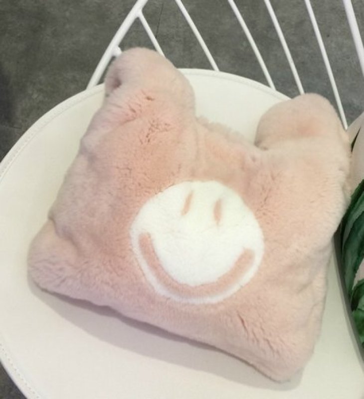 画像4: Big Bang Rex Rabbit Fur Bunny Bag Smile Bag スマイルがポイントのリアルレックスラビットファートート クラッチバック ハンドバック (4)