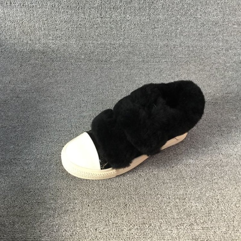 画像5: fluffy hair shoes Sneaker Shoes Boots 本革レザーモコモコファー付きスニーカー ブーツ シューズ (5)