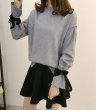 画像2: Women's trumpet sleeve wild cuff bow sweater Knit 　トランペットスリーブ&ボウリボンセーター ニット (2)